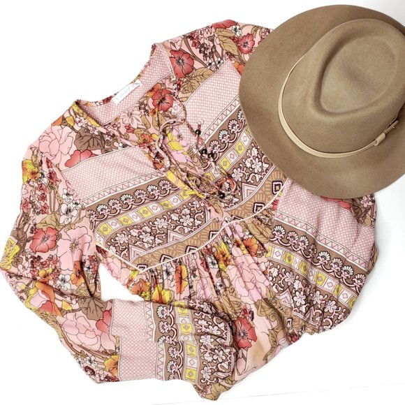 R. Vivimos Floral Long Sleeve Midi Dress, M - Picture 9 of 11